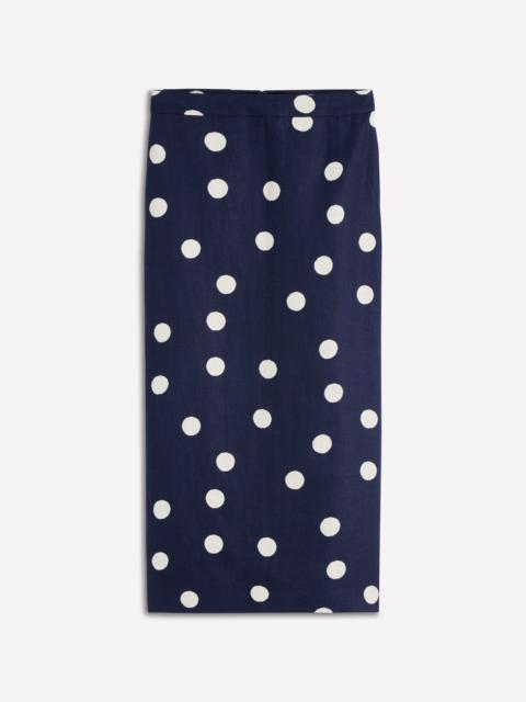 BODEN Longline Column Skirt-French Navy, Ivory Spot