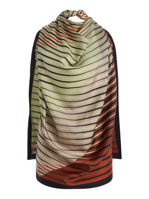 KALLMEYER Fluted Silk-Twill Scarf Top multi