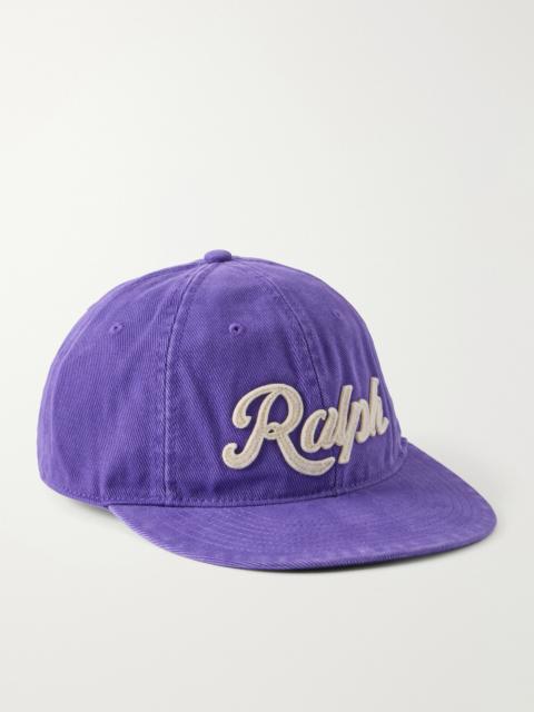 Polo Ralph Lauren Logo-Embroidered Leather-Trimmed Cotton-Twill Baseball Cap
