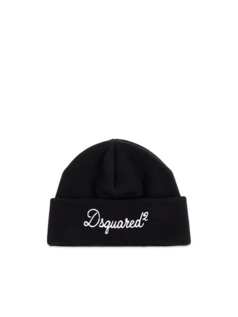 DSQUARED2 logo-embroidered beanie hat