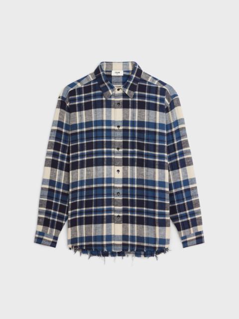 CELINE oversized shirt in checked cotton