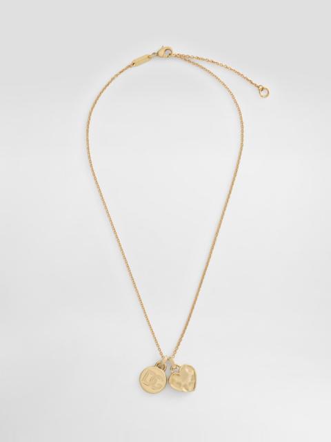 Dolce & Gabbana Necklace with heart charm and logo medal