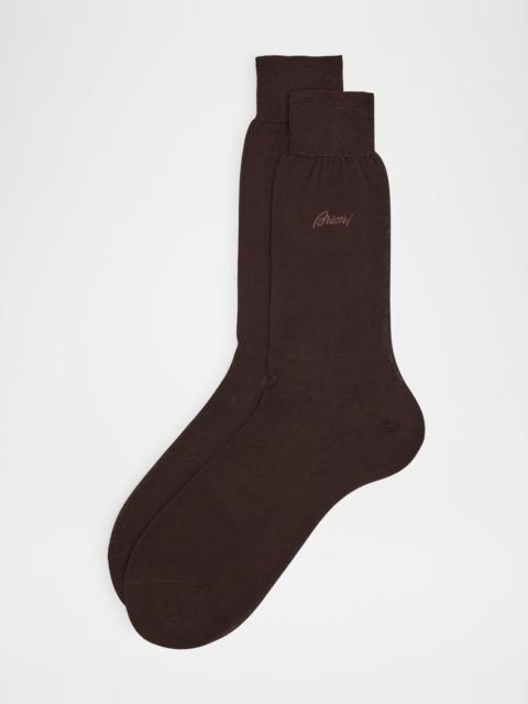 Brioni Men's Solid Crew Socks