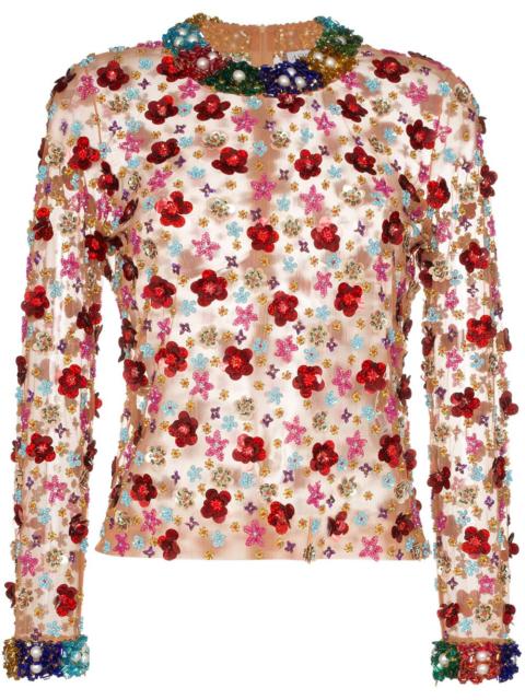 ASHISH beaded floral top