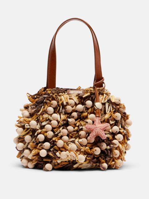 AQUAZZURA Pom Pom beaded top-handle bag