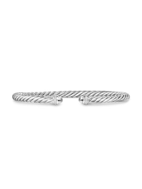 DAVID YURMAN Women's Cablespira Flex Bracelet in Sterling Silver - Diamond