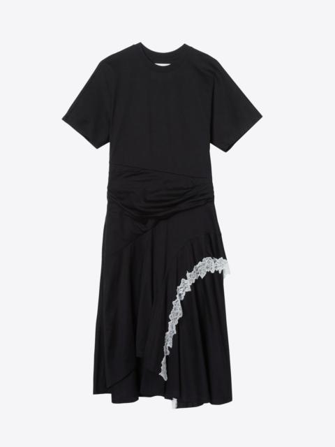 3.1 Phillip Lim Draped T-Shirt Dress with Lace Trim