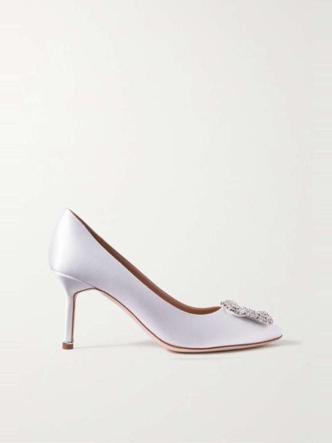 Hangisi 70 crystal-embellished satin pumps