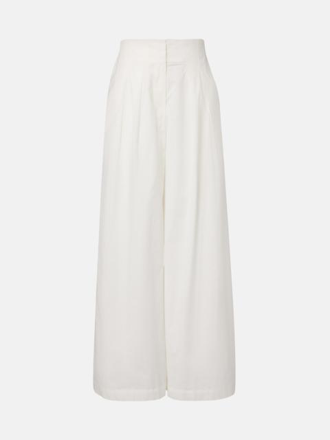 ADRIANA DEGREAS Cotton-blend wide-leg pants