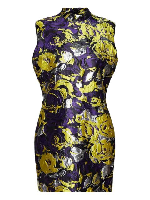 MSGM brushstroke floral-print dress