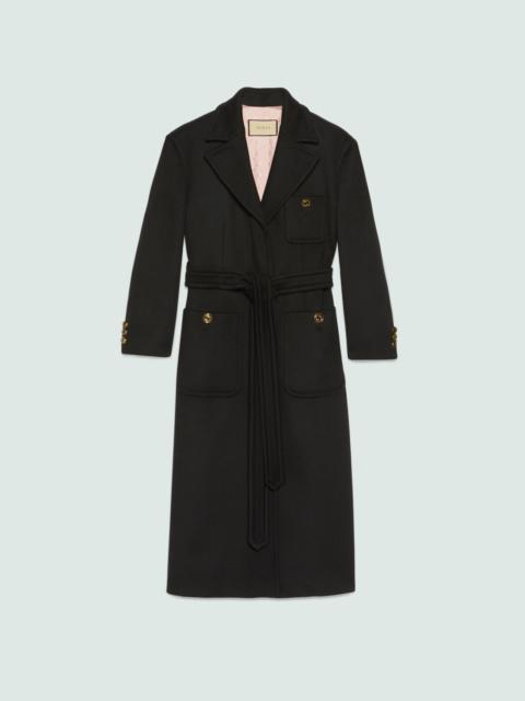 Wool coat with belt