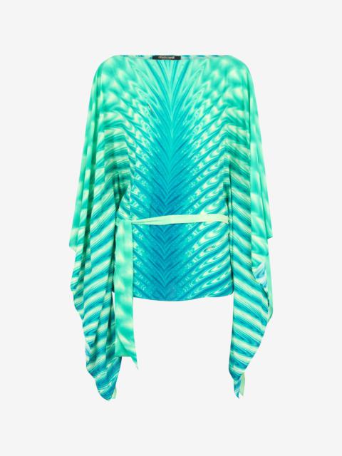 Roberto Cavalli Caftan With Belt And All-Over Print