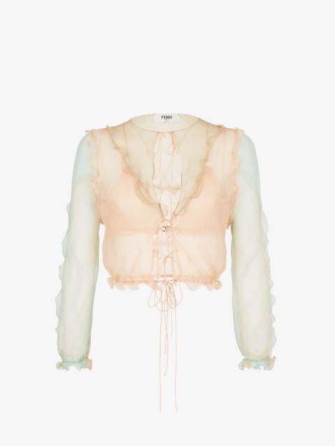 FENDI Multicolor pastel chiffon shirt