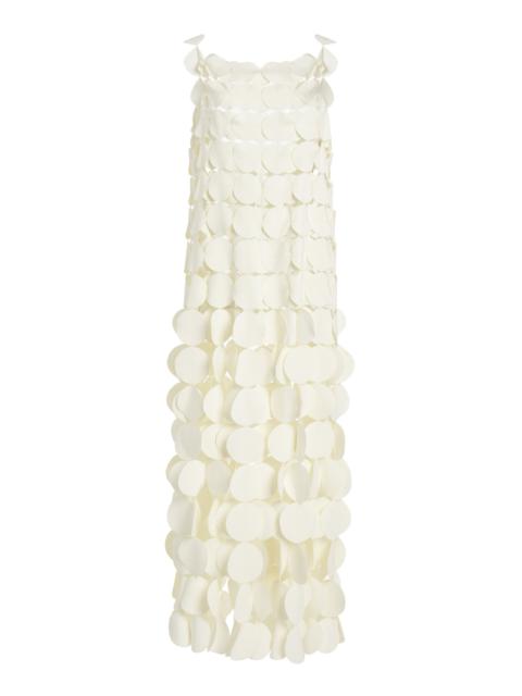 A.W.A.K.E. MODE Layered Circle-Crepe Maxi Dress ivory