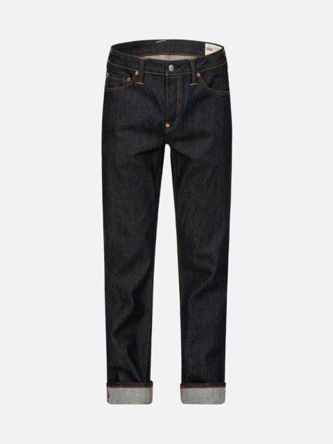 EVISU DEER AND SEAGULL EMBROIDERY SLIM FIT SELVEDGE DENIM JEANS #2010