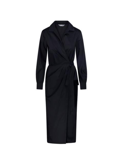 Max Mara wrap-style long-sleeve midi dress