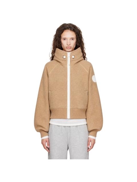 Canada Goose Beige Chilliwack Fleece White Disc Bomber Jacket