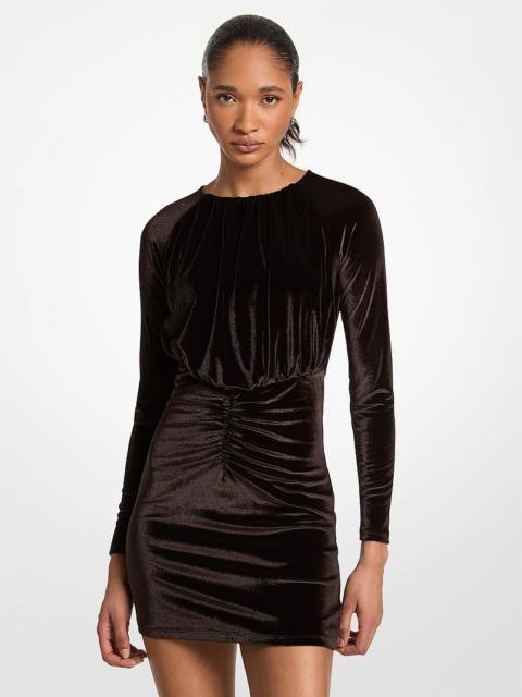 MICHAEL KORS Ruched Velvet Mini Dress