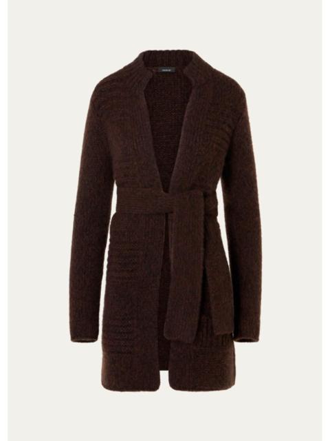 AKRIS Rib Mouline Cashmere-Silk Open Cardigan