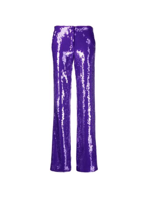 sequined straight-leg trousers