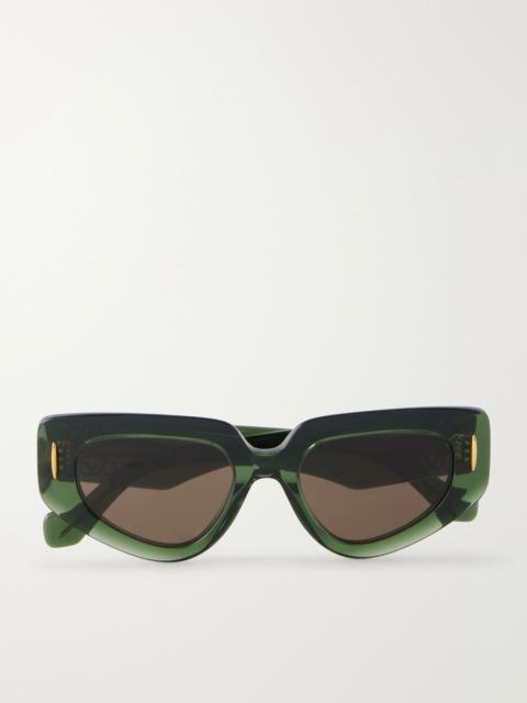 Loewe Anagram Oversized D-Frame Acetate Sunglasses Green
