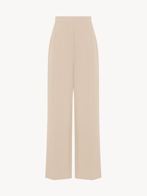 THE ROW Egle stretch wool, silk and cashmere-blend straight-leg