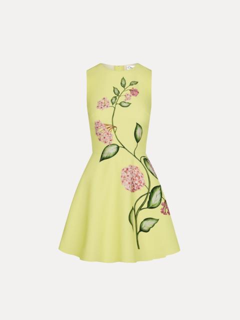 Oscar de la Renta PORCELAIN FLOWER MINI DRESS