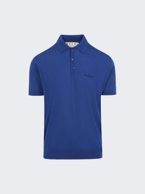 Marni Short Sleeve Polo Shirt Blue