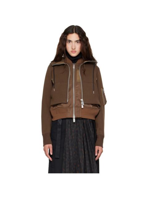 sacai Brown Sponge Sweat Hoodie