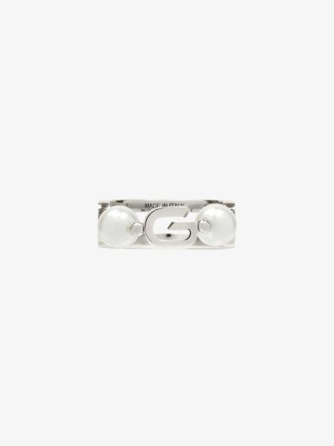 Givenchy G LINK RING IN METAL WITH PEARLS