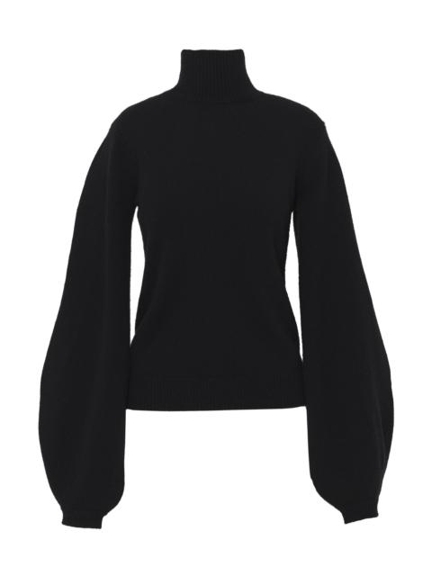 BALLOON-SLEEVE HIGH-NECK SWEATER