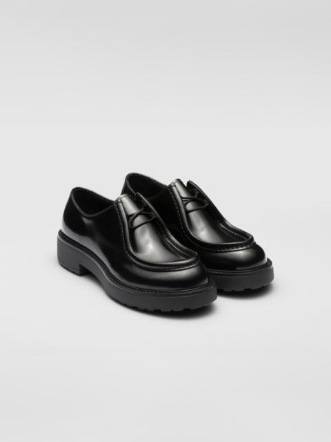 Prada Diapason opaque brushed leather lace-up shoes