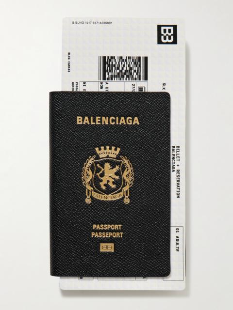 BALENCIAGA Passport Logo-Debossed Leather Bifold Wallet