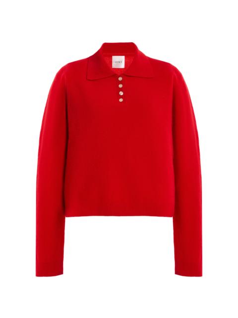 LESET Jesse Wool Polo Sweater red