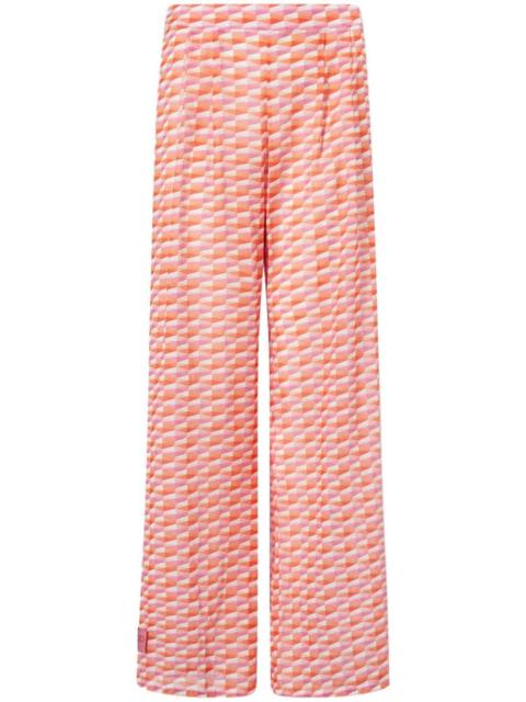 JIMMY CHOO Laren geometric-print cotton trousers