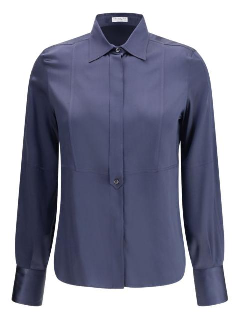 Brunello Cucinelli long-sleeve silk shirt