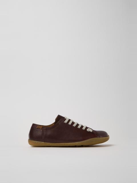 CAMPER Peu Burgundy Leather Shoes for Women.