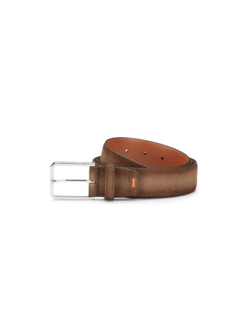 Santoni Brown suede adjustable belt