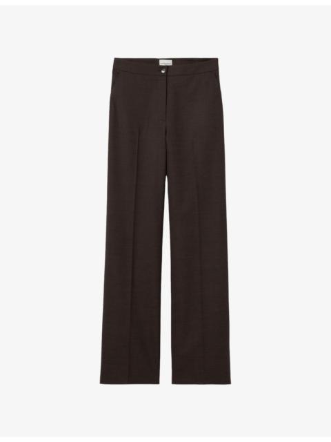 Claudie Pierlot Straight-Leg Mid-Rise Stretch Wool-Blend Trousers