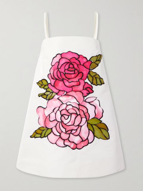 Oscar de la Renta Embellished faille mini dress Ivory