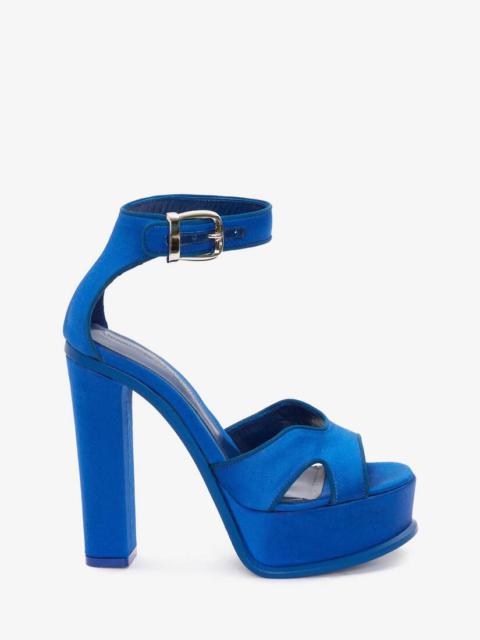Alexander McQueen Platform Butterfly Sandal in Electric Blue