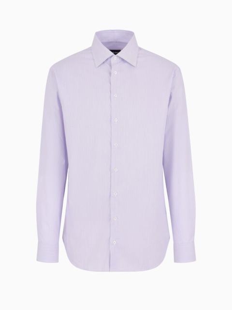 GIORGIO ARMANI Regular-fit shirt in striped cotton