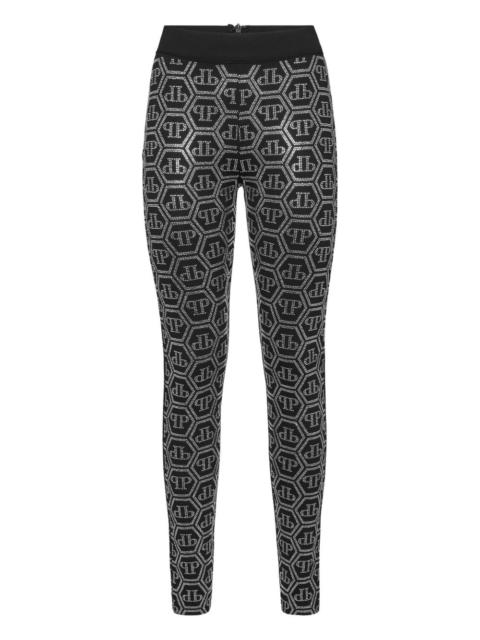 PHILIPP PLEIN monogram-pattern leggings
