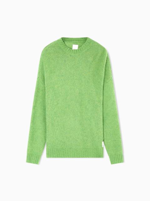 EMPORIO ARMANI NEW YORK CAPSULE COLLECTION STRIPED ALPACA-BLEND OVERSIZED JUMPER