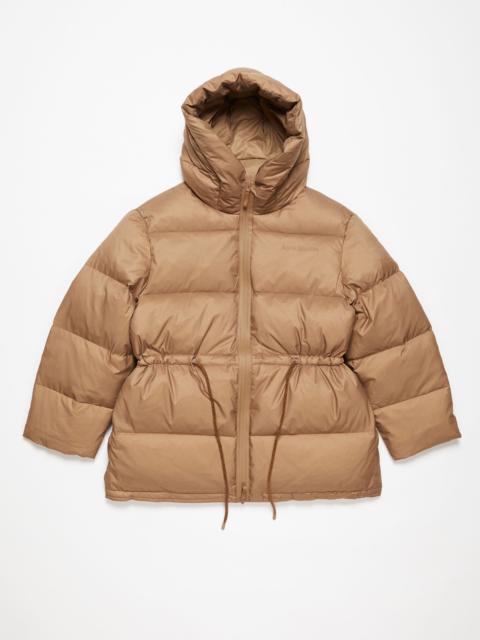 Hooded puffer jacket - Toffee brown