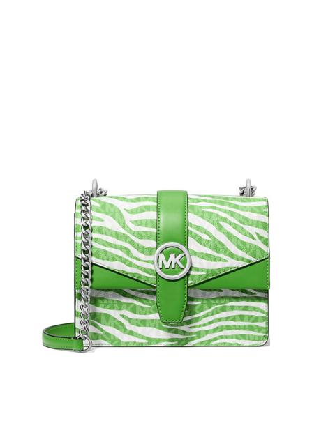 MICHAEL KORS small Greenwich zebra flap shoulder bag