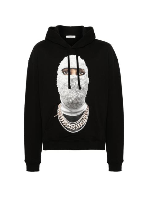 face-print cotton hoodie