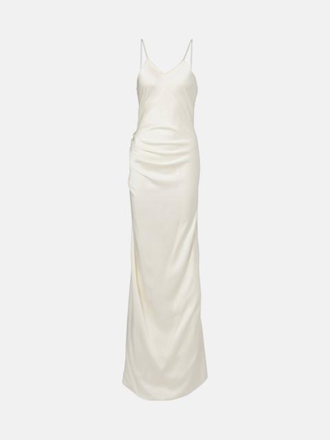 Victoria Beckham Draped crêpe satin slip dress