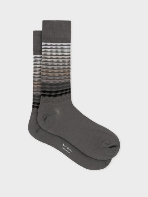 Paul Smith Grey Embroidered Stripe Socks