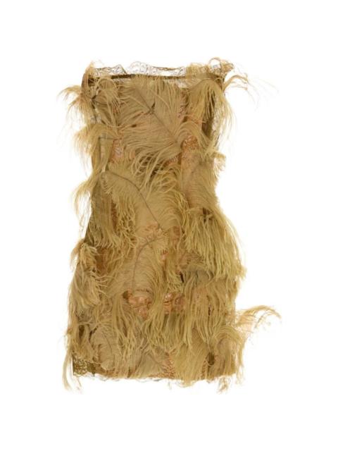 THE ATTICO Mini dress with ostrich feathers
